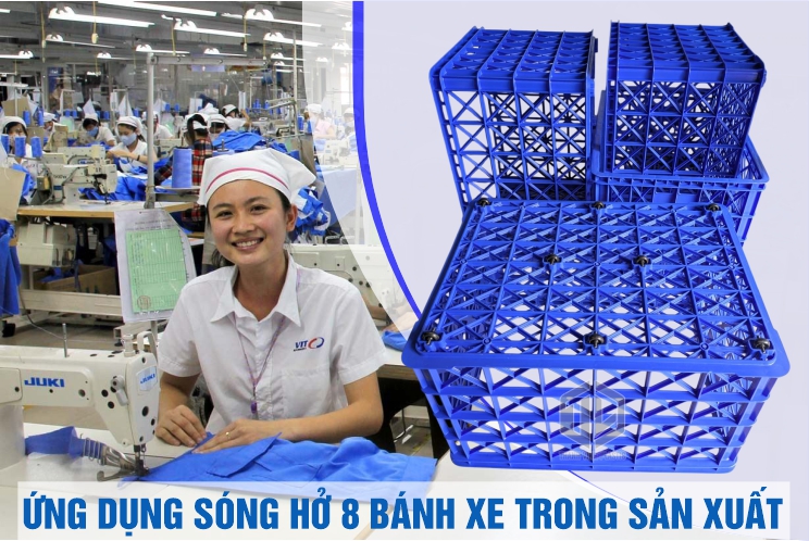 ?ng d?ng sóng h? 8 bánh xe trong s?n xu?t