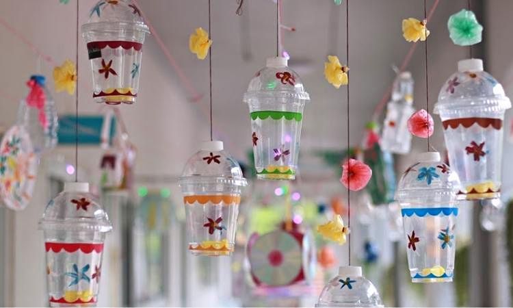 Làm v?t d?ng t? ?? tái ch? thành l?ng ?èn