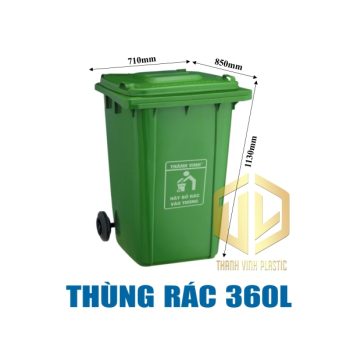 thùng rác 360l hdpe