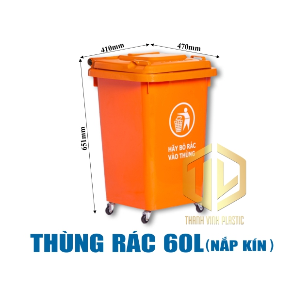 thùng rác 60 lít có bánh xe