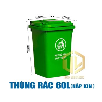 thùng rác 60 lít kh?ng bánh xe