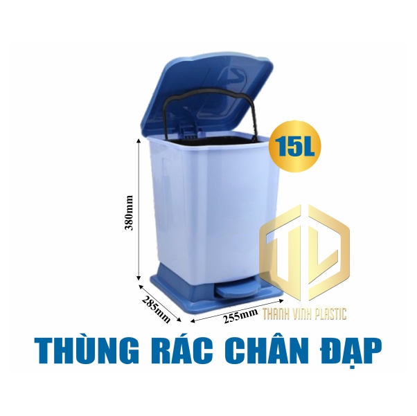 thung rac chan dap 15l pp