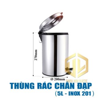 thung rac dap chan 5l
