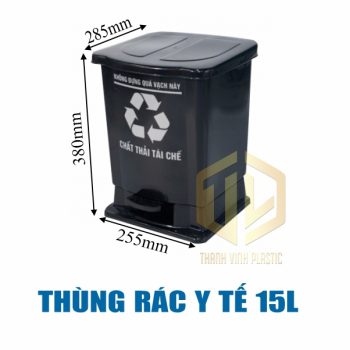 thùng rác y t? 15l ?en