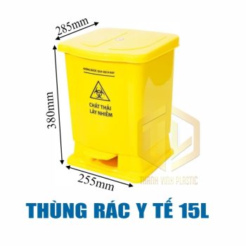 thùng rác y t? 15l màu vàng