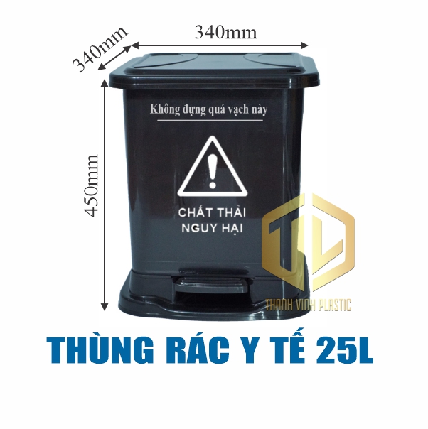 thung rac y te 25l den