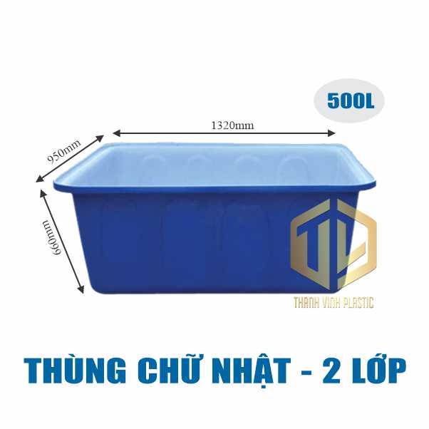 thùng ch? nh?t 2 l?p 500L