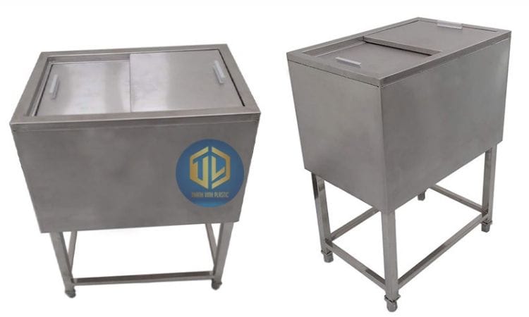 Thùng ?á 2 ng?n b?ng inox