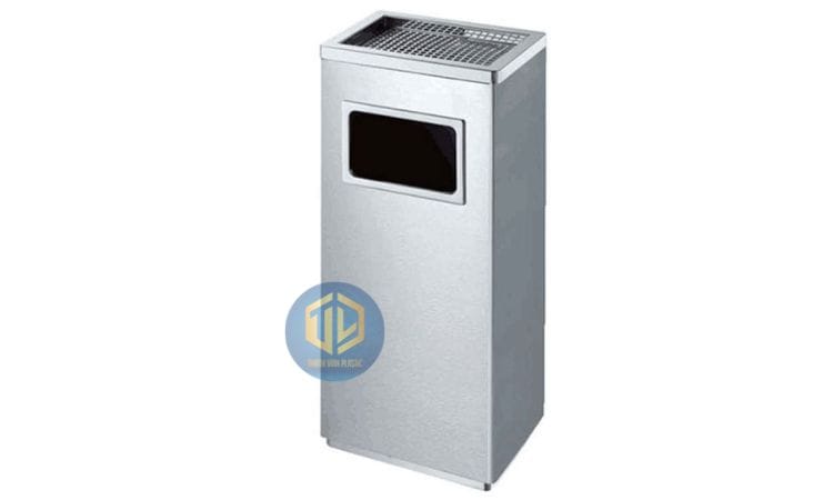 Thùng rác inox ch? nh?t có g?t tàn