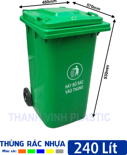 Thùng rác nh?a 240 lít t?i ??ng Nai