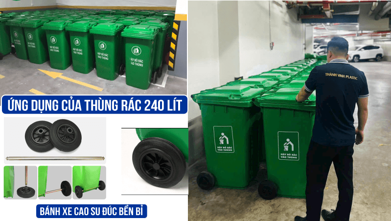 ?ng d?ng c?a thùng rác 240 lít