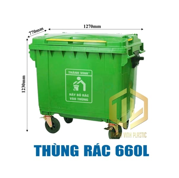 thùng rác 660 lít t?i ??ng Nai