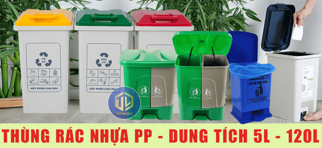Thung rac nhua PP tai quan Binh Thanh
