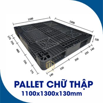 Pallet nh?a ch? th?p 1100x1300x130mm
