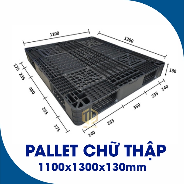 Pallet nh?a ch? th?p 1100x1300x130mm