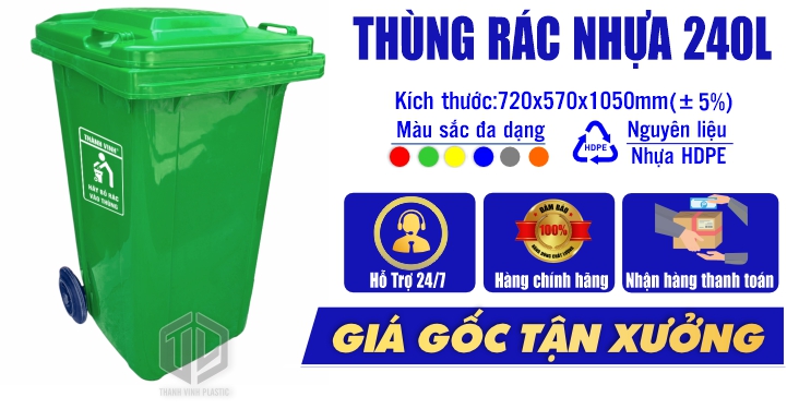 Thùng rác nh?a c?ng nghi?p 240L