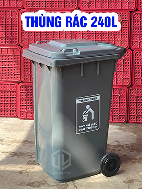 Báo giá thùng rác 240L màu xám