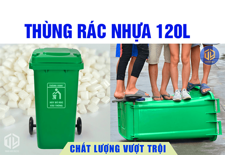 Thùng rác nh?a 120L giao hàng toàn qu?c