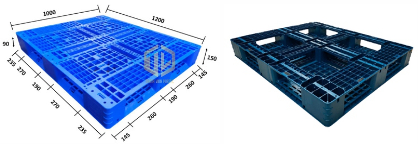 Pallet nh?a 1200x1000x150mm